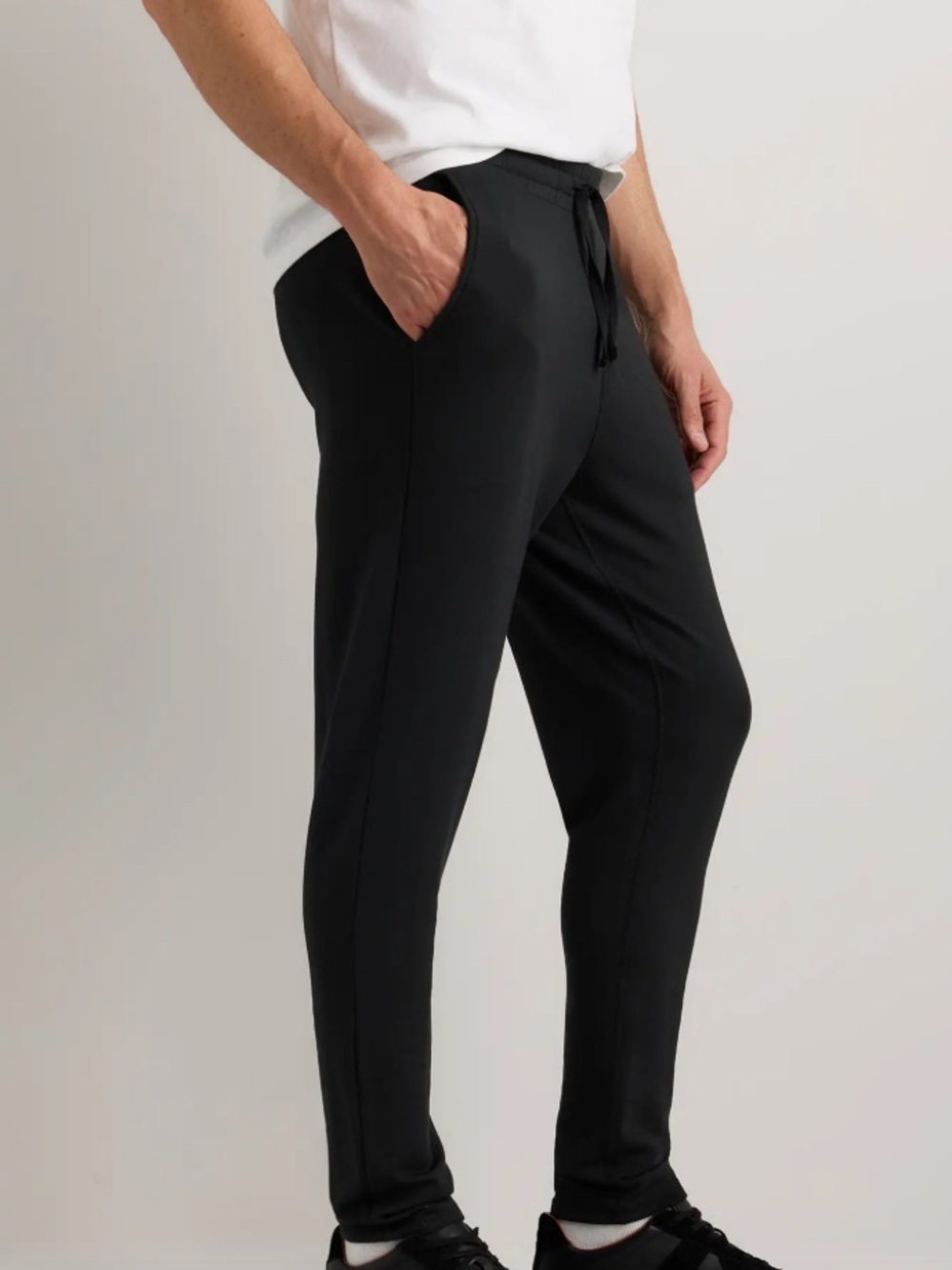 Quince Supersoft Fleece Jogger Mens Small Black Athleisure Gym Everyday Comfort - Picture 12 of 13